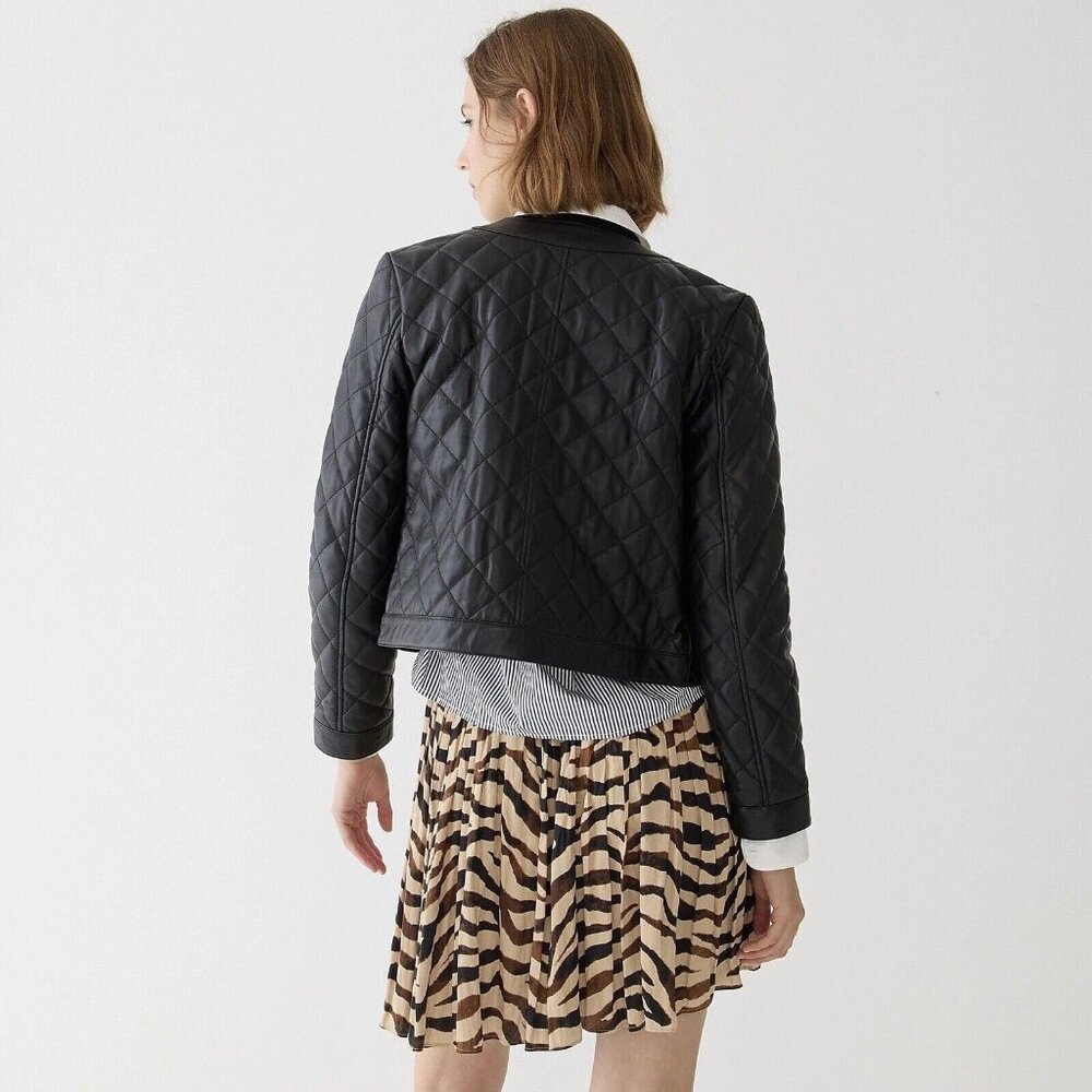 J. Crew Featherweight Satin Mini Skirt in Zebra Stripe Size 6 NWT - Picture 2 of 5